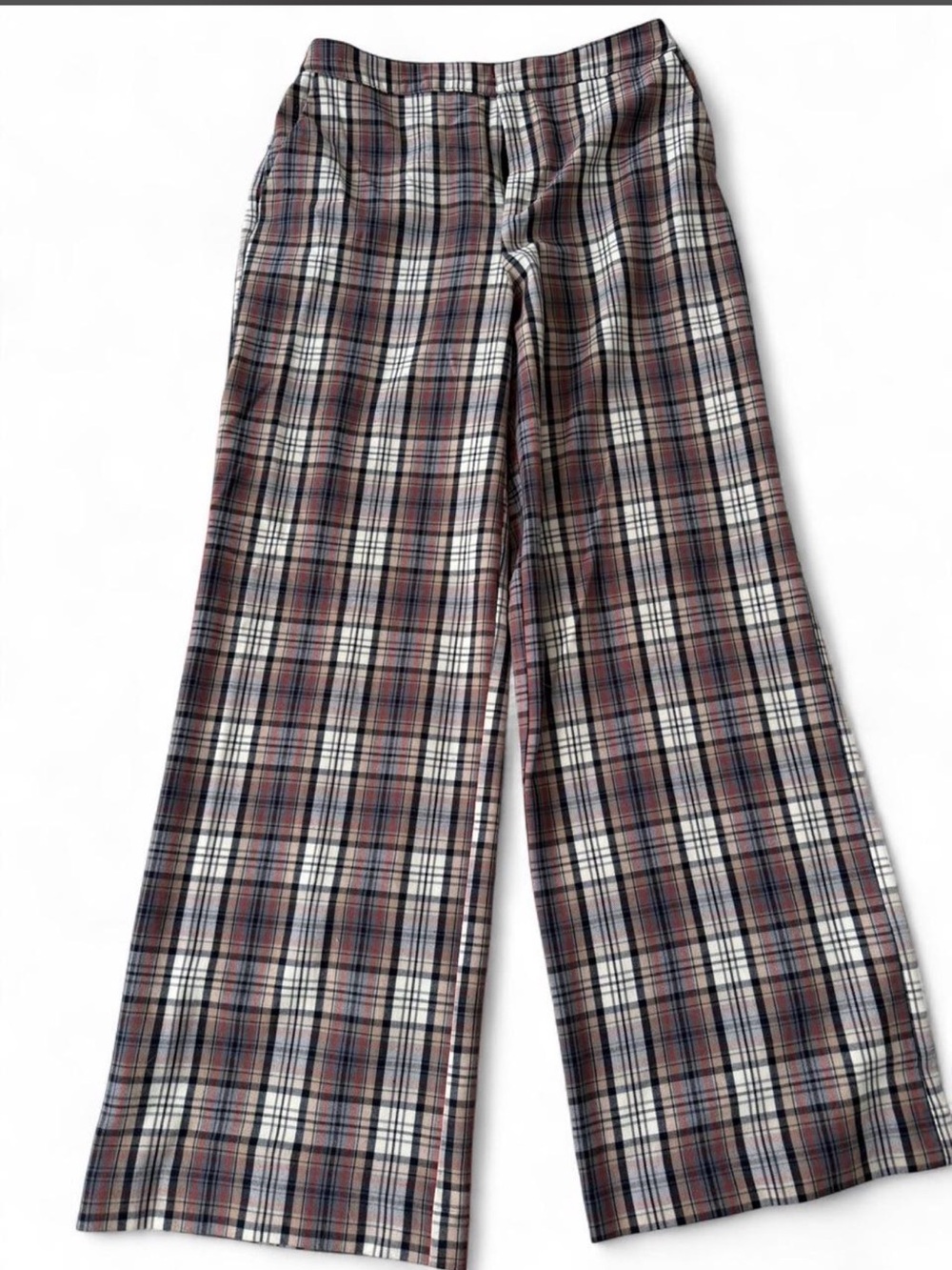 Cara Santana x Apt. 9 Plaid Wide Leg Trouser Pants Size 8